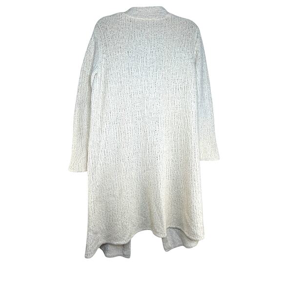 JENNI KAYNE Duster Cardigan Sweater Coat SZ XS Cream Wool Silk Blend Minimalist - Picture 2 of 5